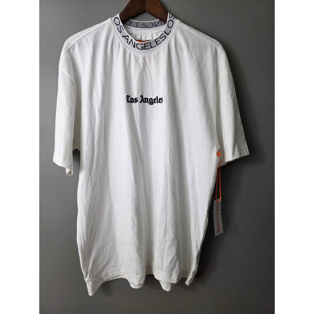 RGSTR Mens White Los Angeles Relaxed Boxy Fit Heavyweight T-Shirt Size Large NWT
